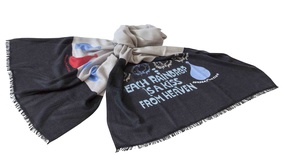 Cashmere Scarf "Each Raindrop is a kiss from heaven"