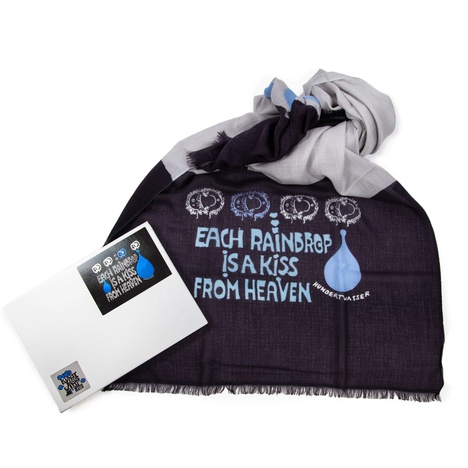 Cashmere Scarf "Each Raindrop is a kiss from heaven"